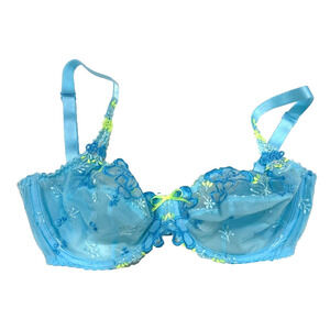 Prima Donna - Blue Lace underwire Full Cup Bra size 32 UK, EU 70, FR 85 D